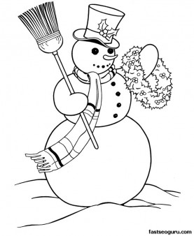 Printable Christmas snowman coloring pages for kids
