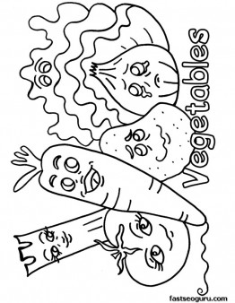 printable Mix Vegetables coloring pages