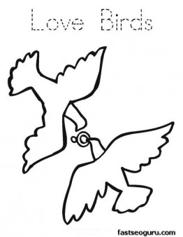 Printable Valentines Day Love Birds coloring page