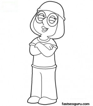 Printable Cartoon characters  Meg  Family Guy coloring page