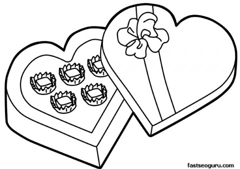 Printable Valentines Day candy gift coloring pages.