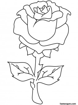 Valentines  Roses Coloring Pages on Valentines Day Rose Coloring Pages   Printable Coloring Pages For Kids