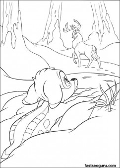 Print out Bambi and The Great Prince coloring page for kids