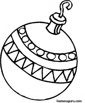 Printable A bauble decorating a Christmas tree coloring page