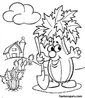 Pritnable vegetable Toadstool  coloring page for childrens