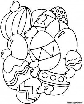 Print out Easter Eggs Coloring Page for kids