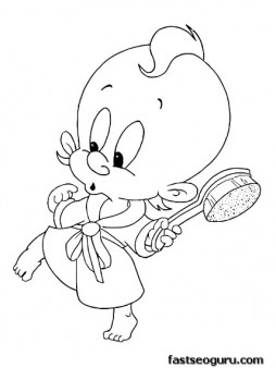 Printable Baby Looney Tunes Baby Elmer coloring pages