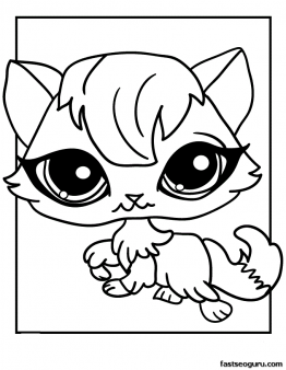 Print out Littlest Pet Shop Coloring Page Kitten for girls