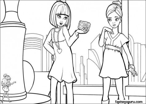 Printable barbie thumbelina Violet and Makena coloring pages 