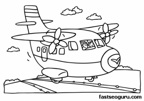 Printable big Airplanes coloring pages