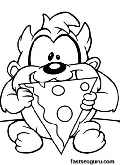Cars Coloring Sheets on Tunes Baby Taz Coloring Pages   Printable Coloring Pages For Kids