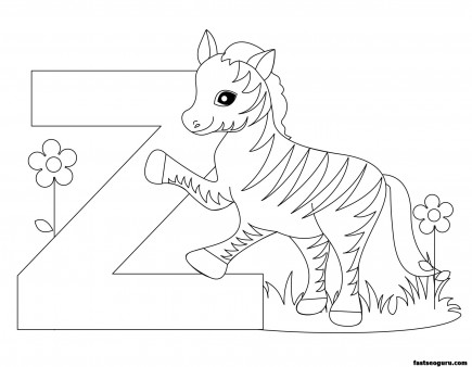 Printable Animal Alphabet worksheets Letter Z for Zebra