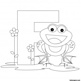 Printable Animal Alphabet worksheets Letter F For Frog 