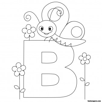 Printable Animal Alphabet worksheets Letter B Butterfly