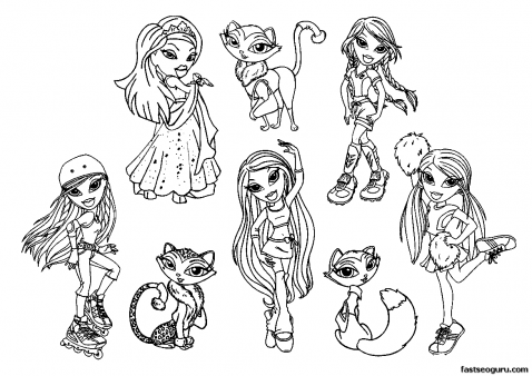 Free bratzillaz printable coloring pages for girls