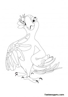 Printable Cartoon Jewel Rio Coloring Pages for kids