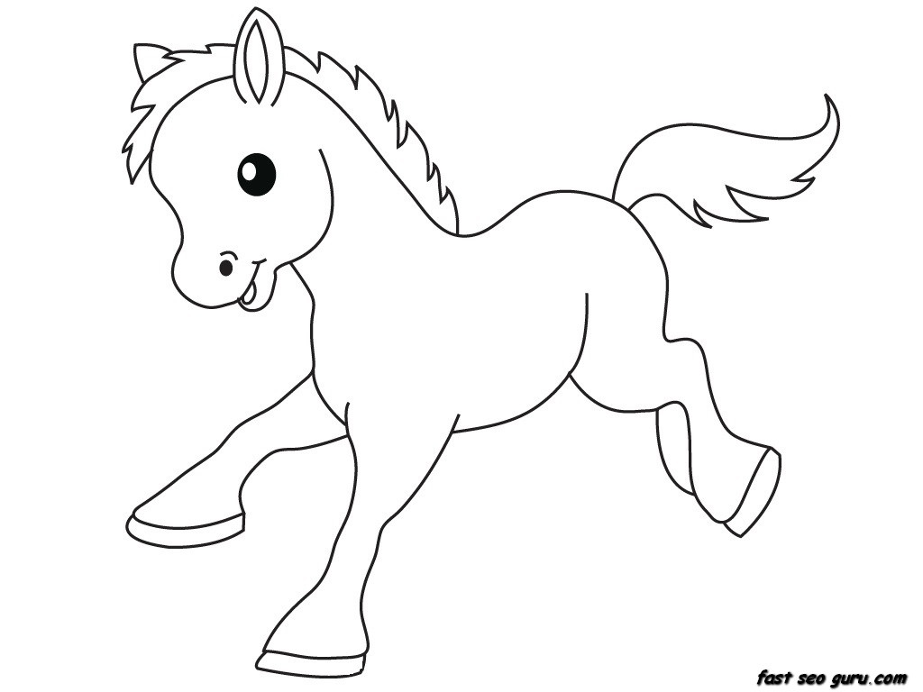 Print out Farm Pony Baby animals coloring pages