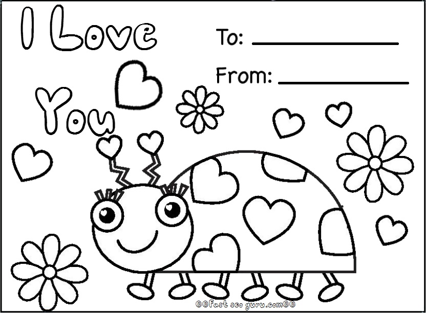 711 Unicorn Valentine Love Bug Coloring Page for Kids
