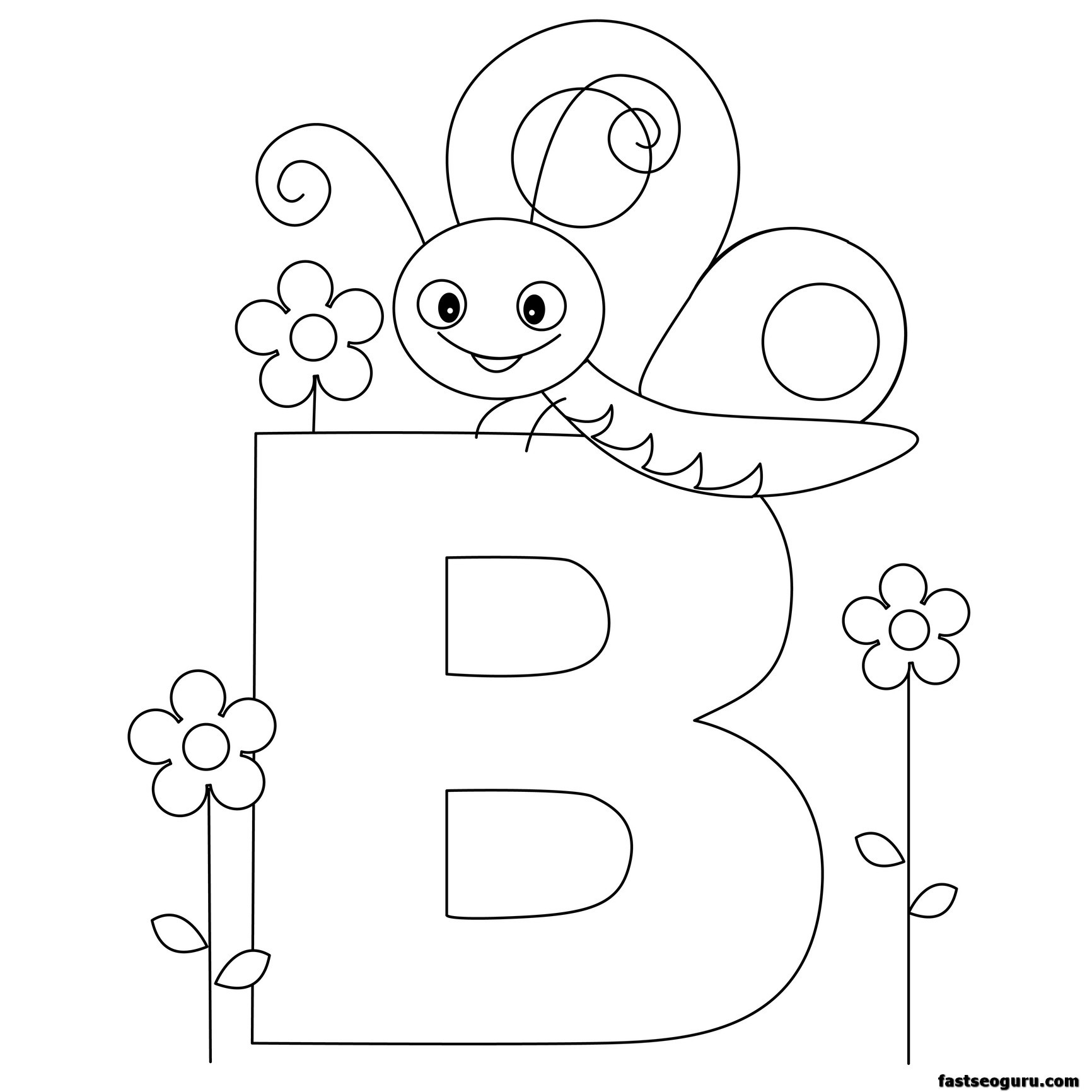 b coloring pages free - photo #46