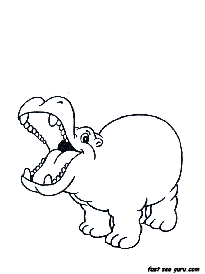 dancing hippo coloring pages - photo #31