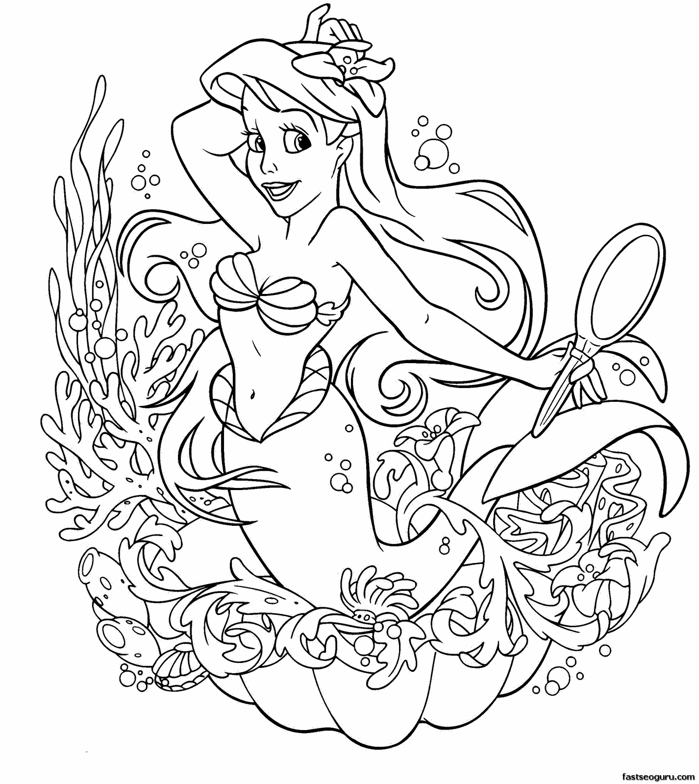 disney mermaid coloring pages