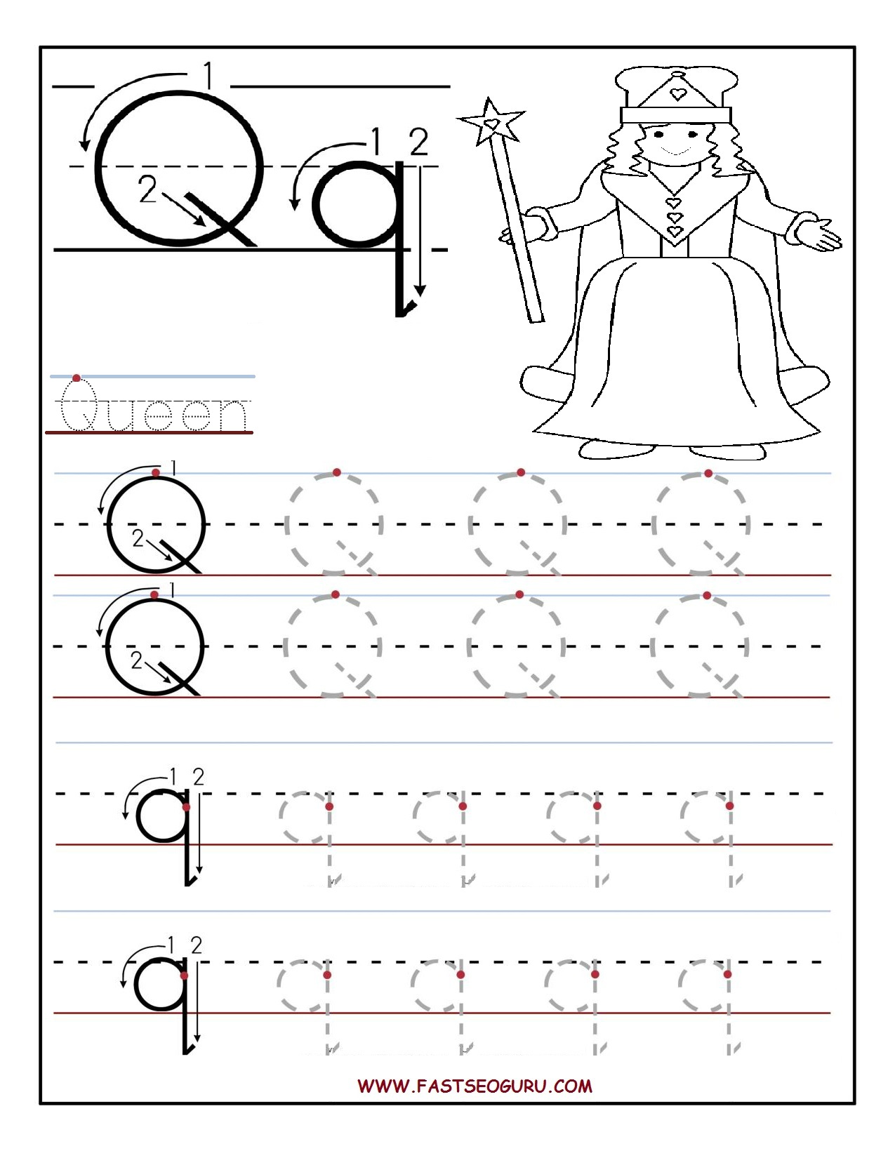 Printable letter Q tracing worksheets for preschool.jpg