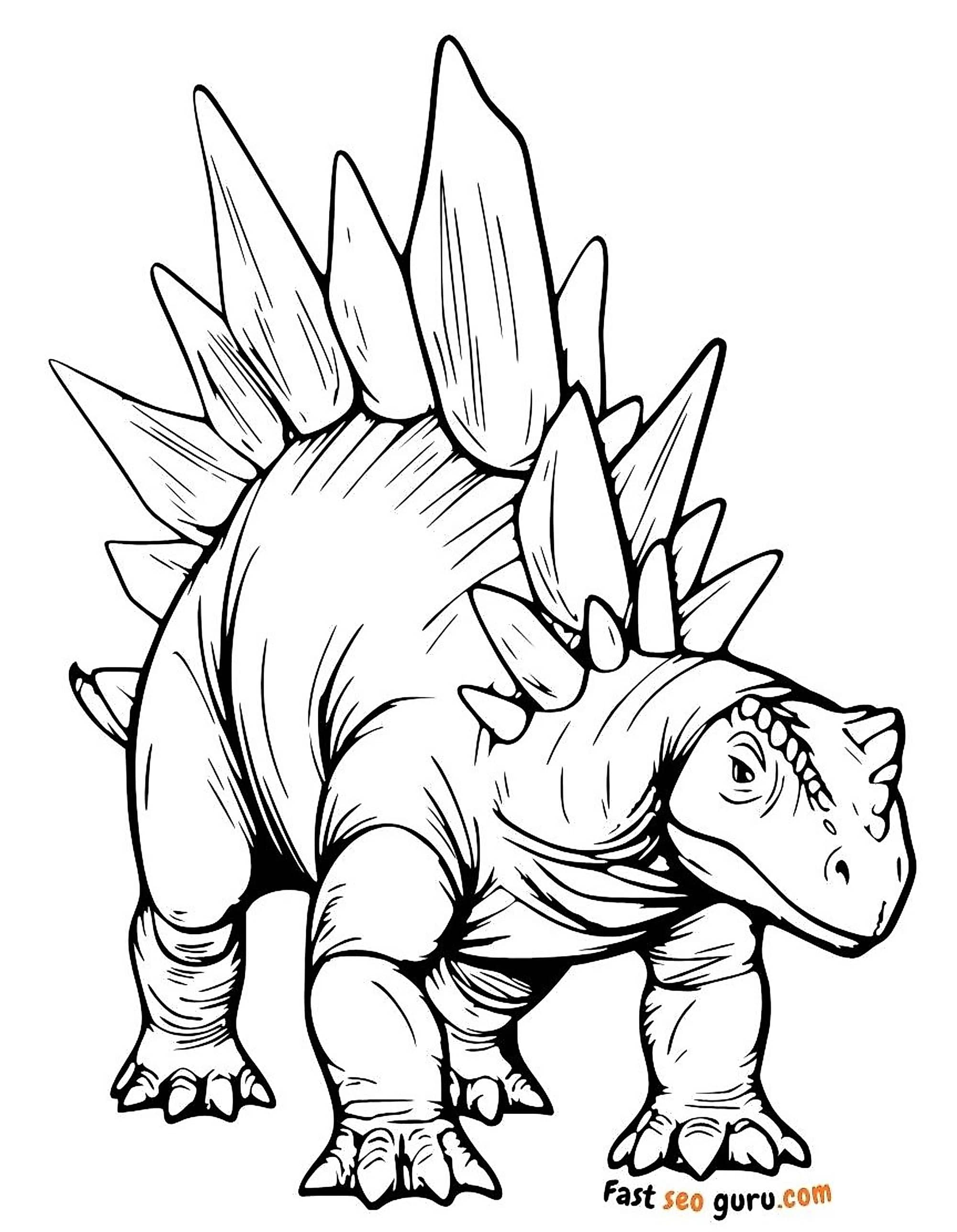 Realistic Stegosaurus Coloring Page – Free Printable For Kids And Adults