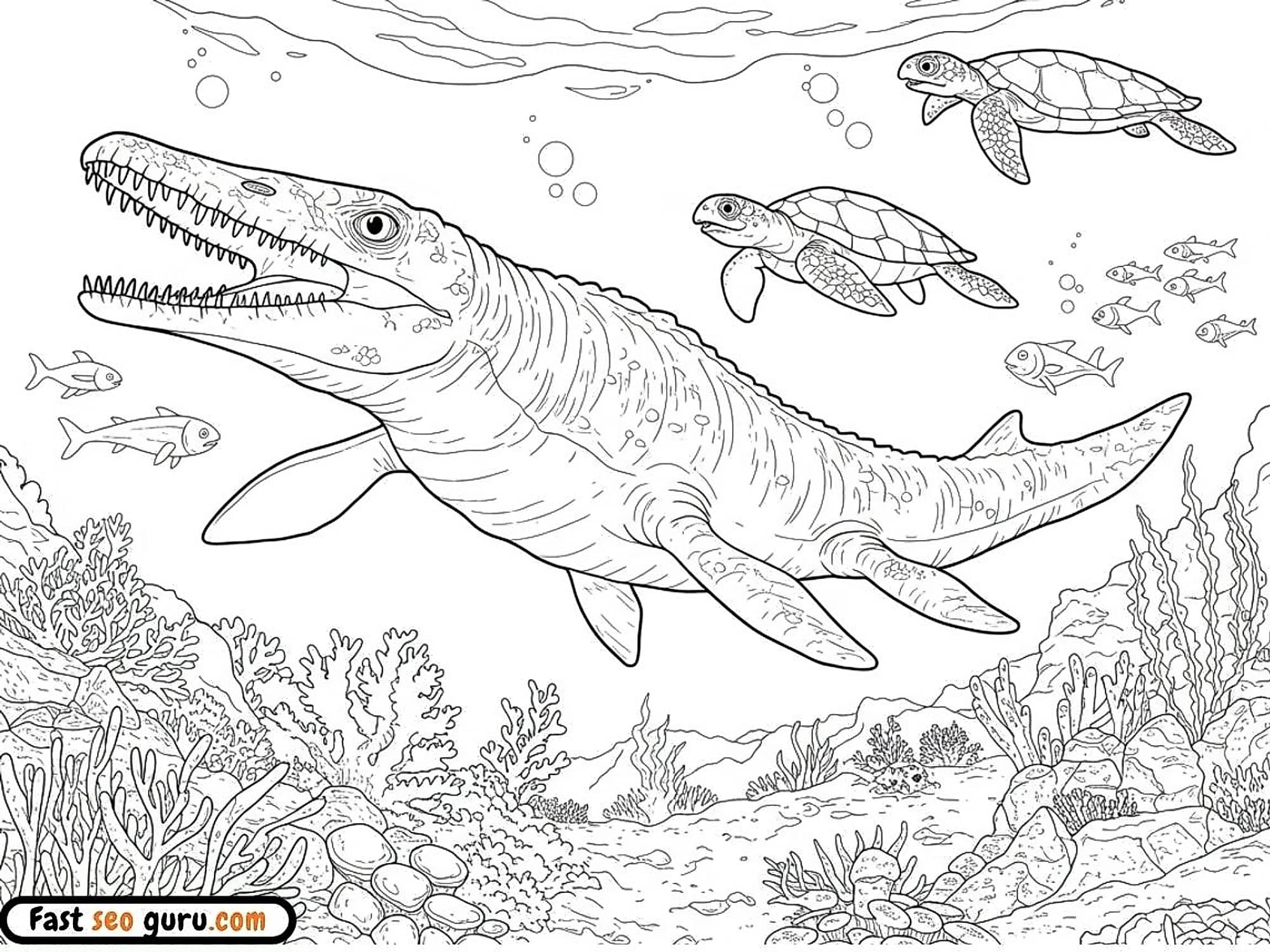 Mosasaurus Coloring Page – Free Printable For Kids
