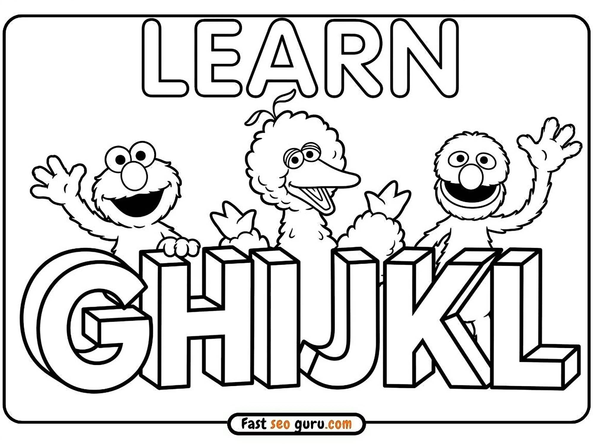 Elmo & Big Bird Alphabet Preschool Learning Worksheets Pdf