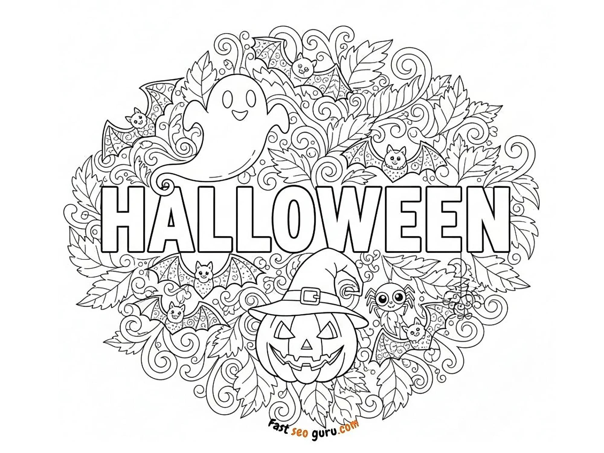 Free Printable Halloween Mandala Coloring Page For Adults