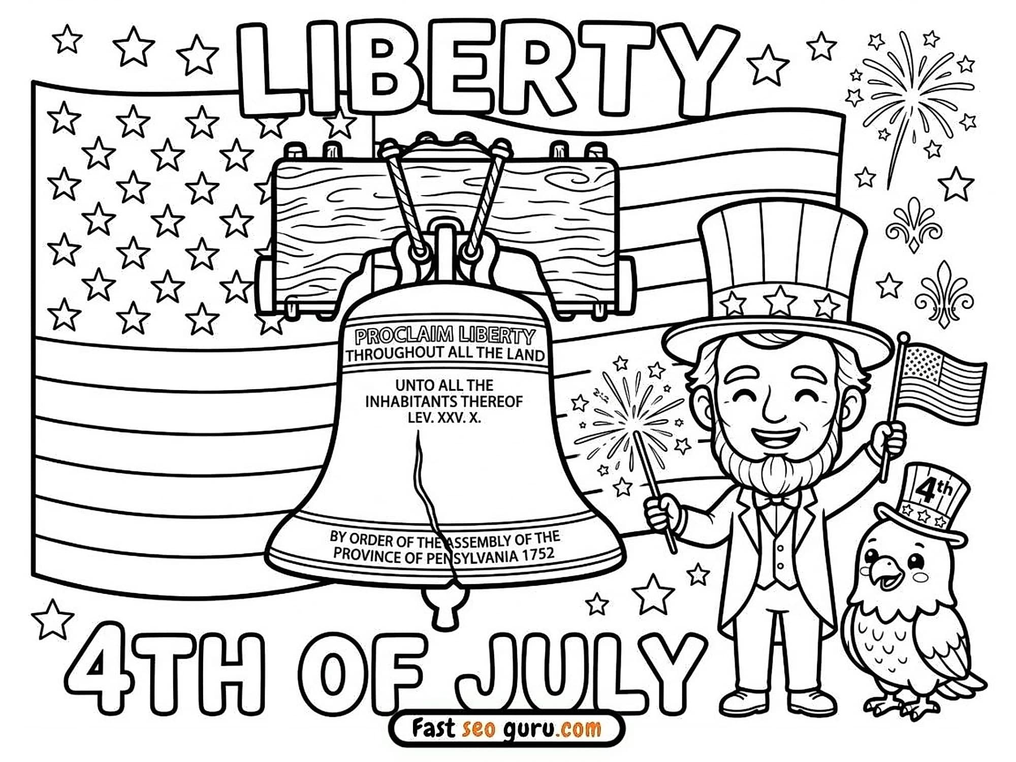 Liberty Bell 4th Of July Coloring Page – Free Printable For Kids