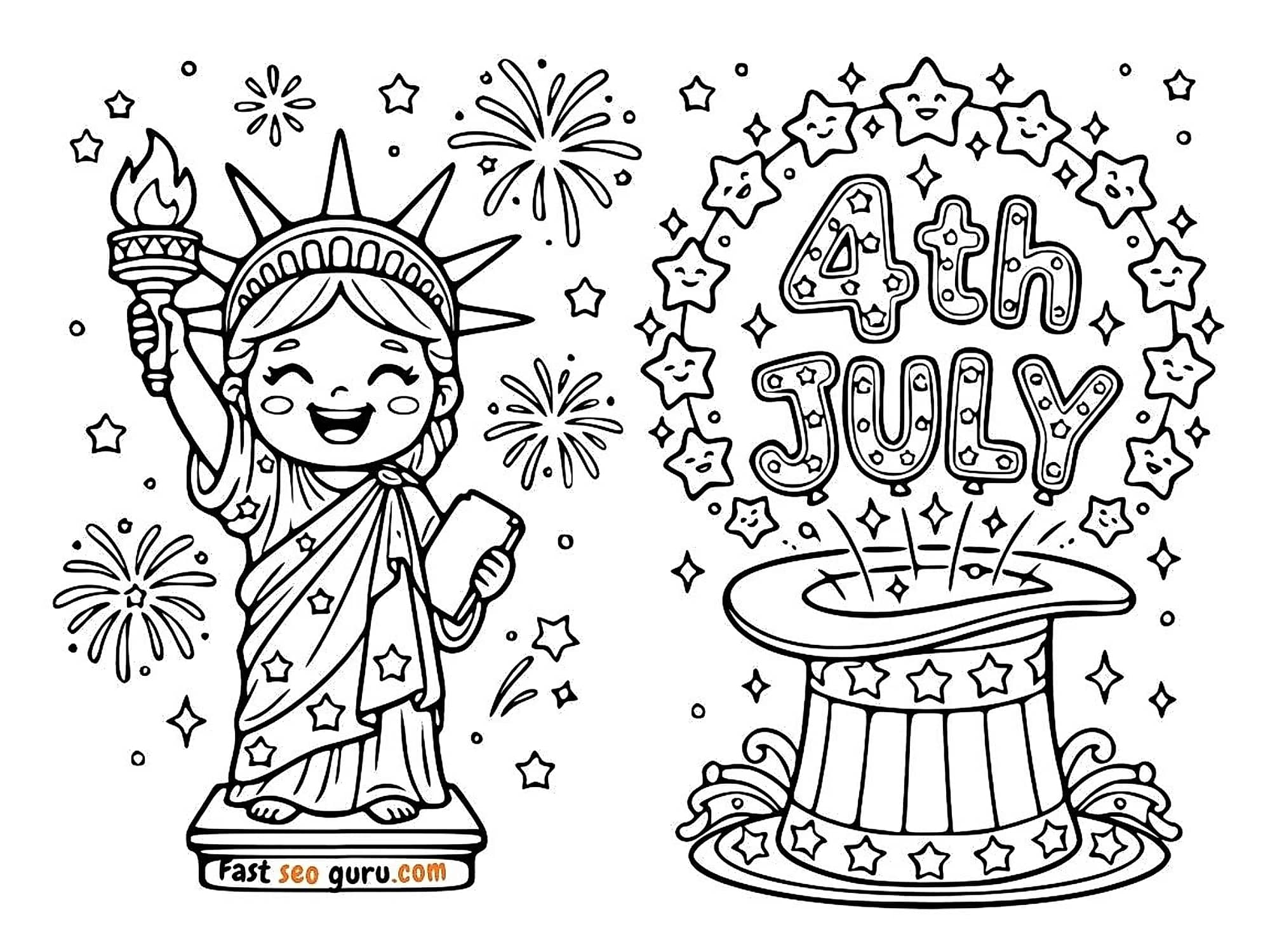 Easy Statue Of Liberty 4th Of July Coloring Page – Free Printable For Kids