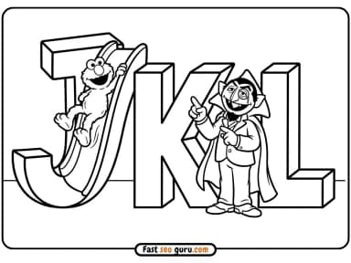 Elmo & The Count JKL: Preschool Learning Worksheets Alphabet