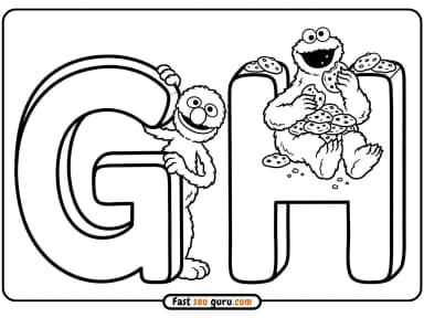 Grover & Cookie Monster G H: Preschool Learning Worksheets PDF