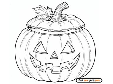 Halloween Pumpkins coloring page for kids