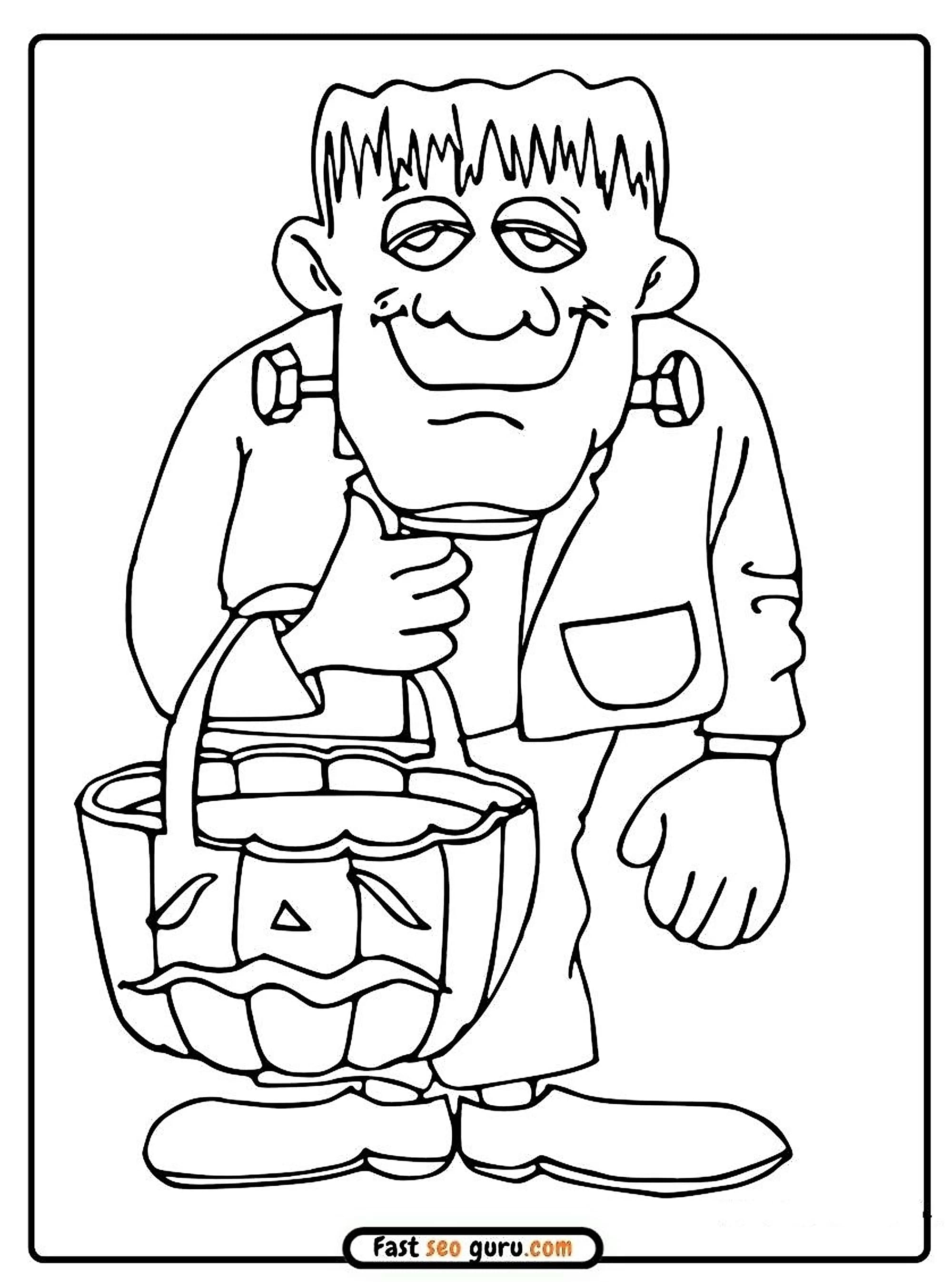 printable halloween frankenstein coloring pages