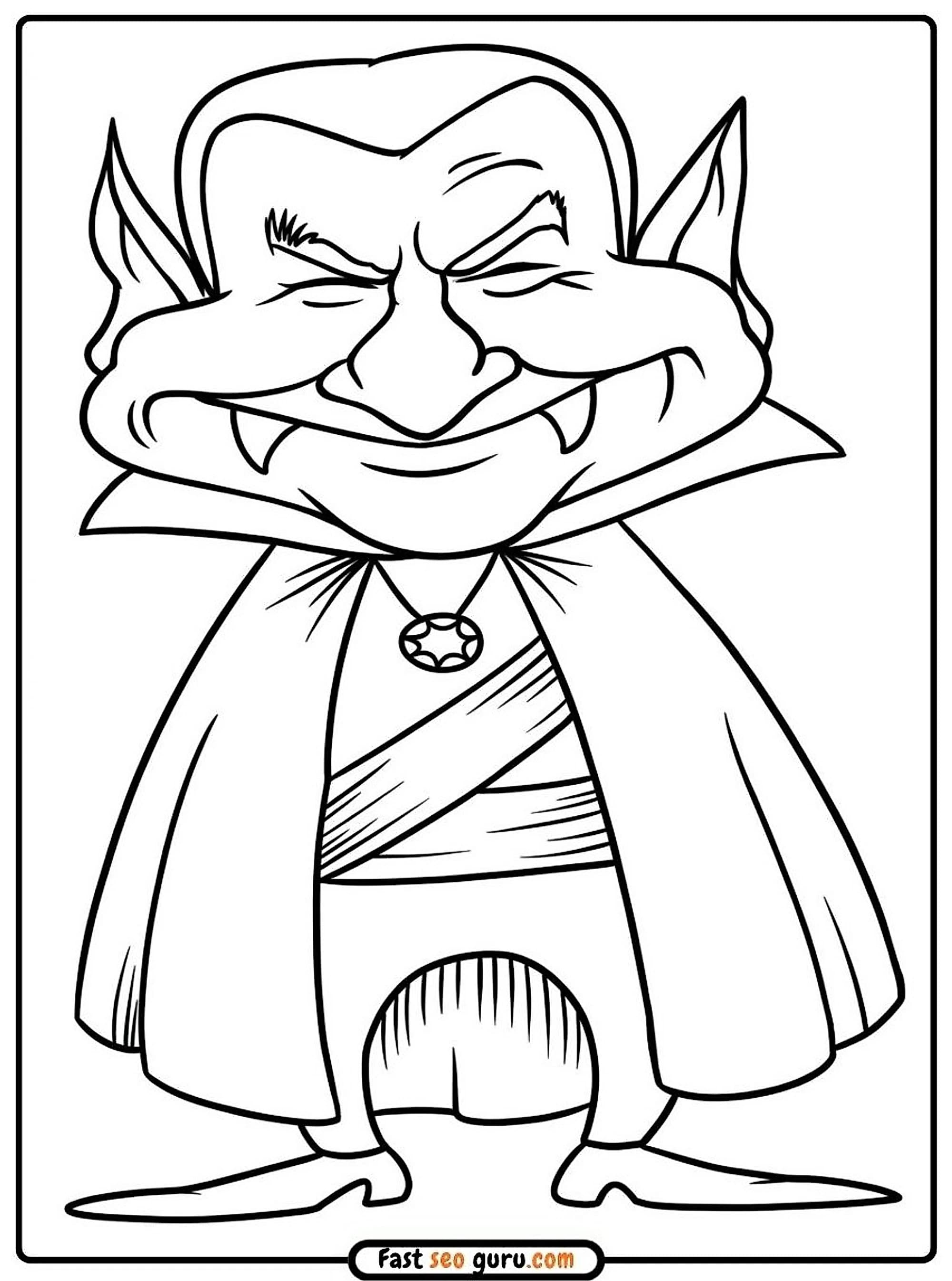 Happy Halloween Dracula Coloring Pages