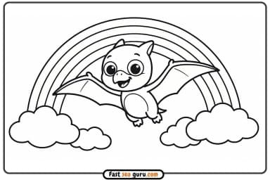 Cute Pterodactyl Pictures To Color – Free Printable for Kids