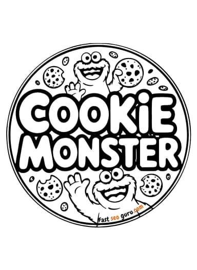 Cookie Monster Circle Coloring Page – Free Pictures to Color for Kids