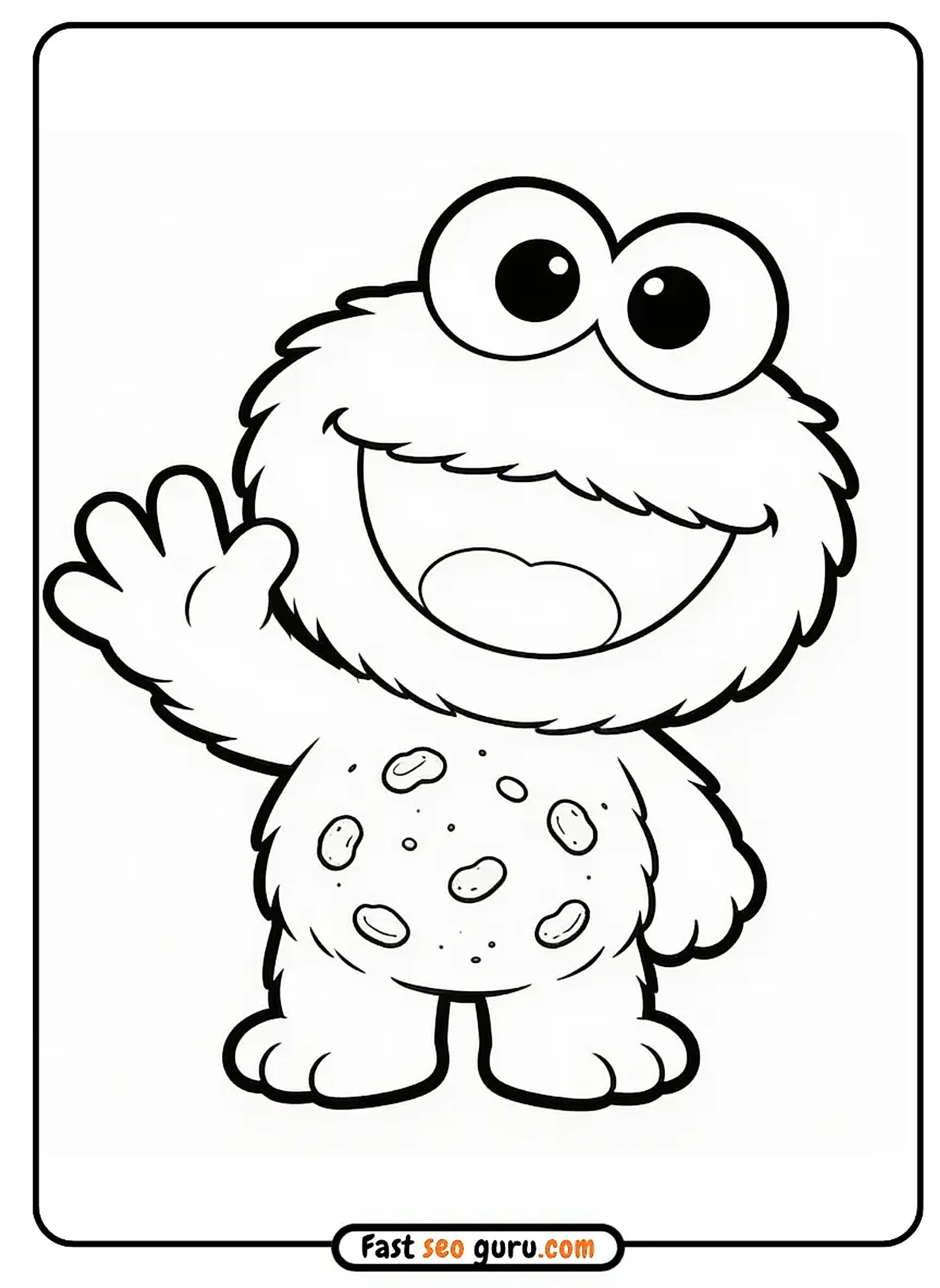 Free printable coloring page Cute Baby Cookie Monster-pictures to color sesame stree easy coloring page for kids