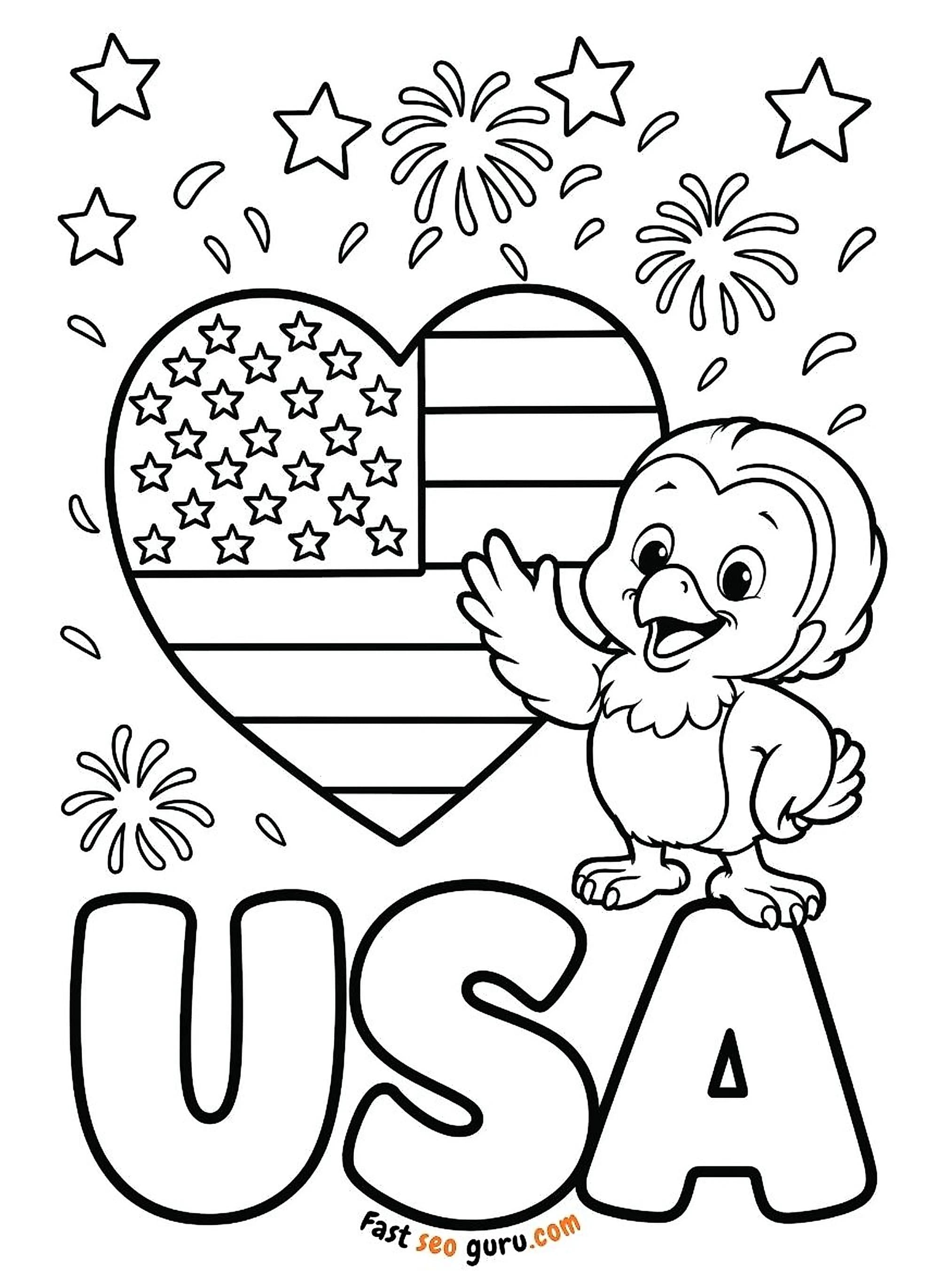 Free printable coloring page Free 4th of July Coloring Page: Download Printable PDF Now July 4th theme for kids and adults...