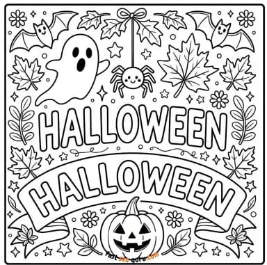 Halloween Ghost Pumpkin Coloring sheets for kids