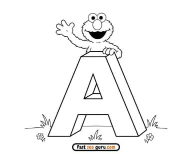 Elmo Letter A: Preschool Learning Worksheets Alphabet PDF