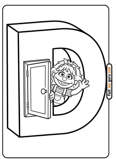 Letter D Door: Preschool Learning Worksheets Alphabet Sesame Street PDF