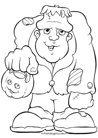 halloween frankenstein printable coloring pages