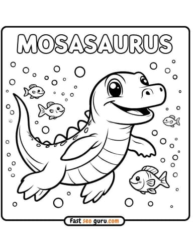 Mosasaurus Coloring Page – Free Cute Pictures to Color for Kids