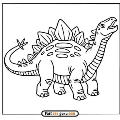 Pictures to color Stegosaurus dinosaur – Free Printable for Kids