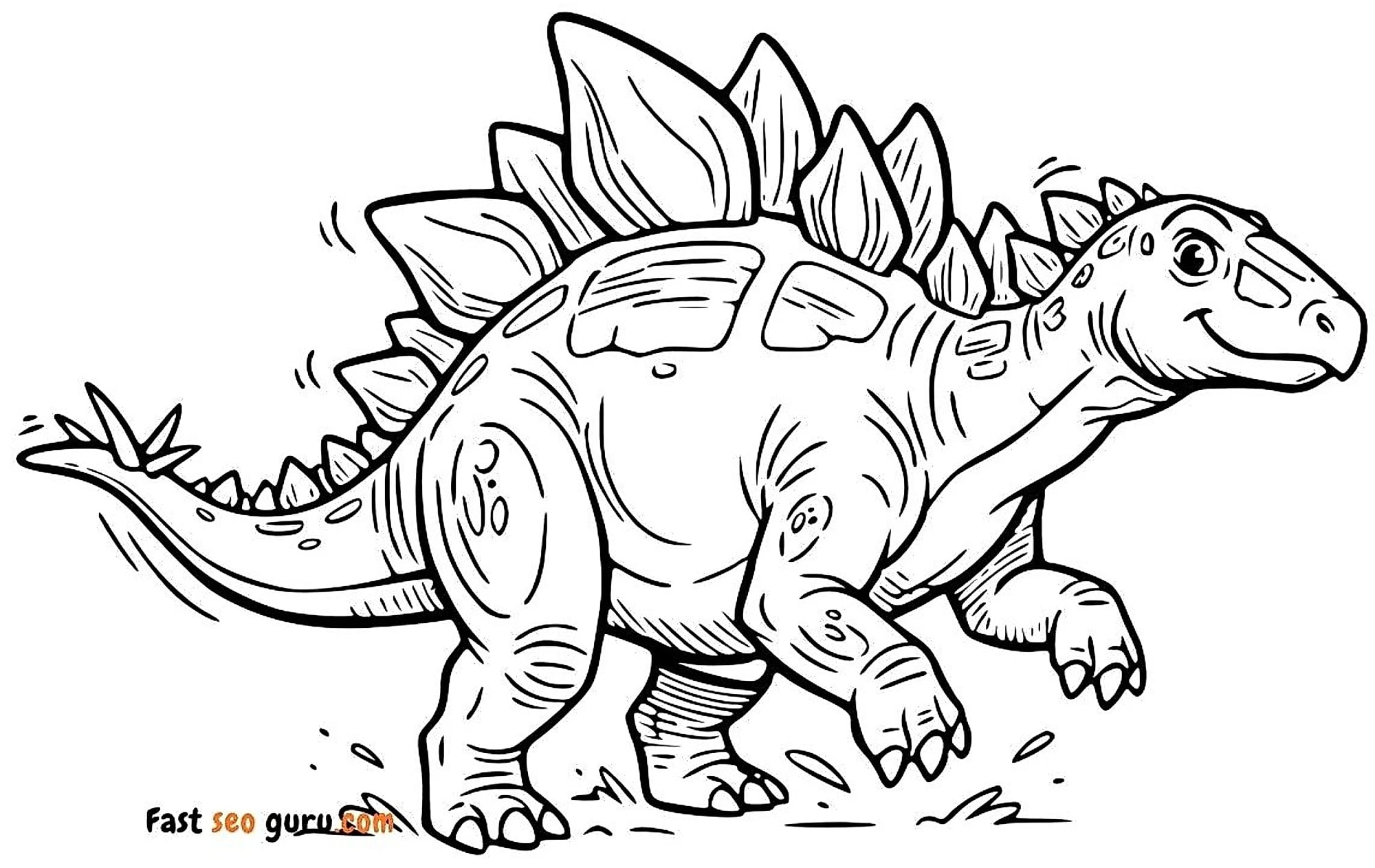 Stegosaurus Dinosaur Coloring Page Free Printable Kids