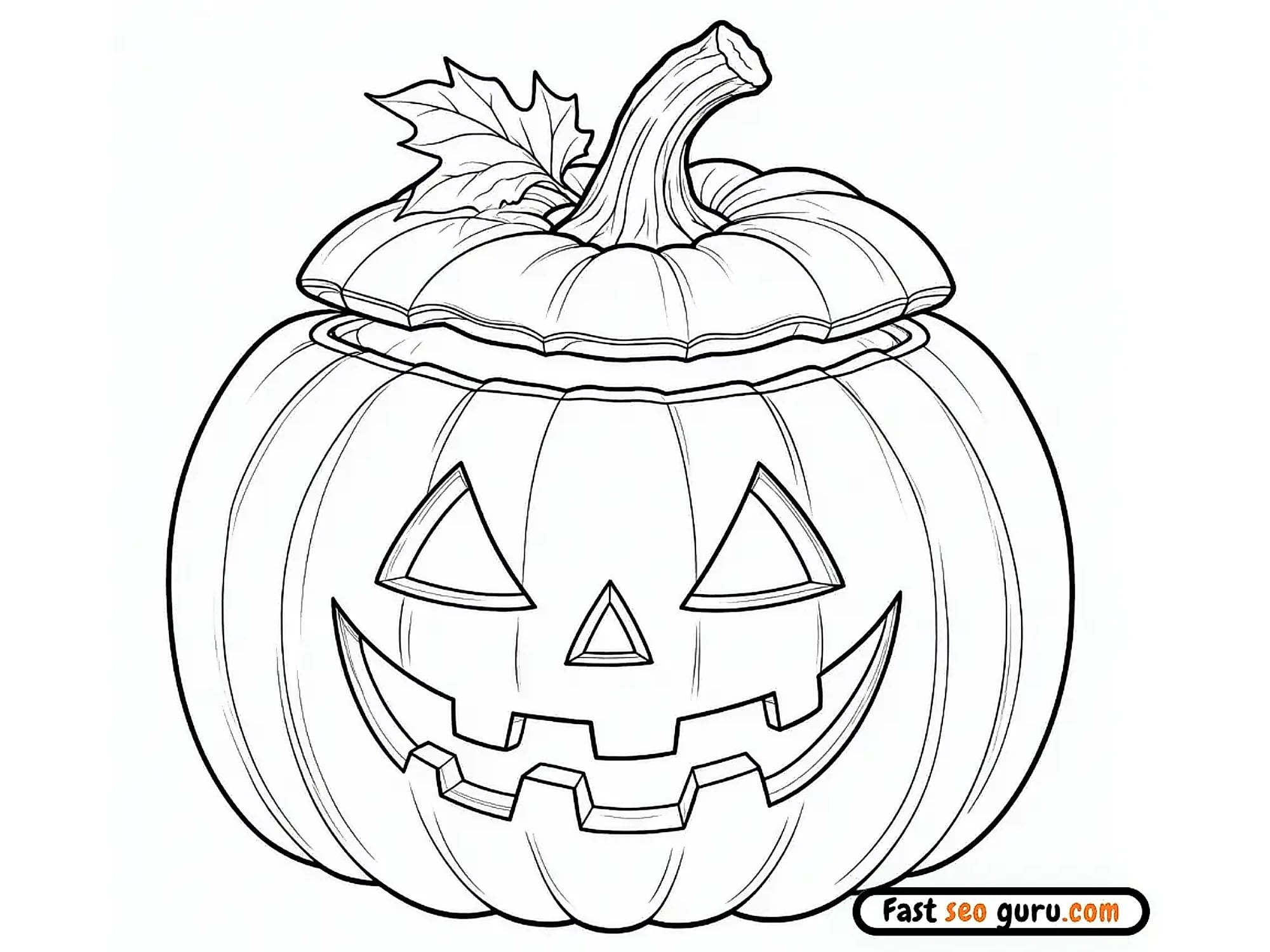 Halloween Pumpkins Coloring Page For Kids