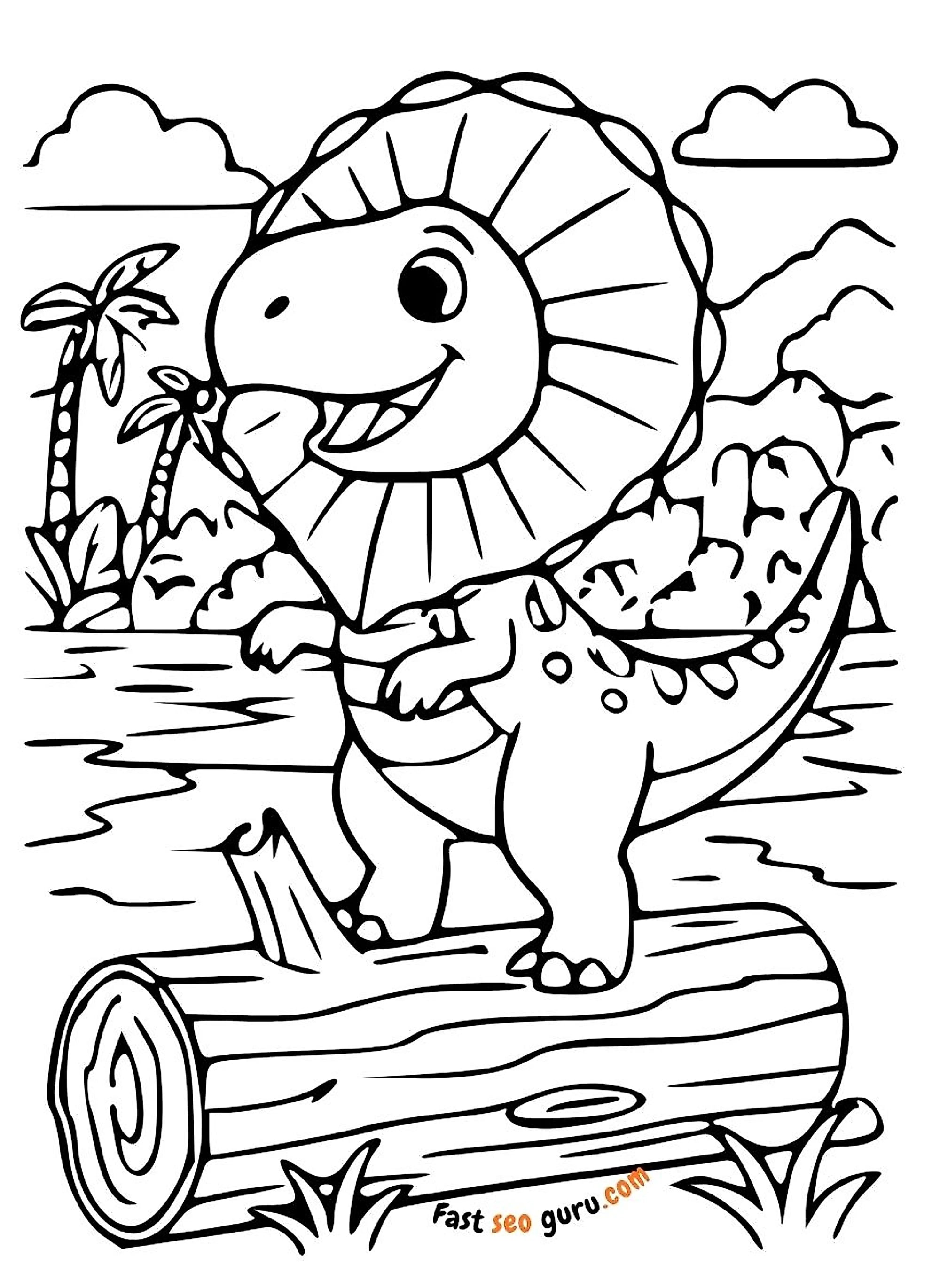 Dimetrodon Dinosaur Coloring Page – Free Printable For Kids